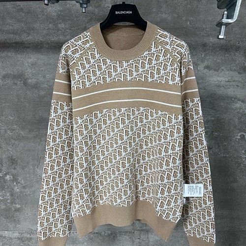 [홍콩명품,Christian Dior] 디올 25SS 로고 오블리크 니트 스웨터 (카라멜), BM22304, KK, 레플리카의류,미러급사이트