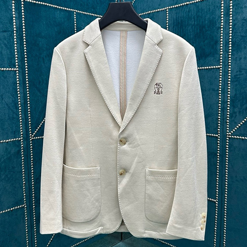 [홍콩명품.Brunello Cucinelli ] 브루넬로 쿠치넬리 25SS 로고 자수 정장 수트 자켓 (2컬러), BM22342, KK, 레플리카의류,미러급사이트