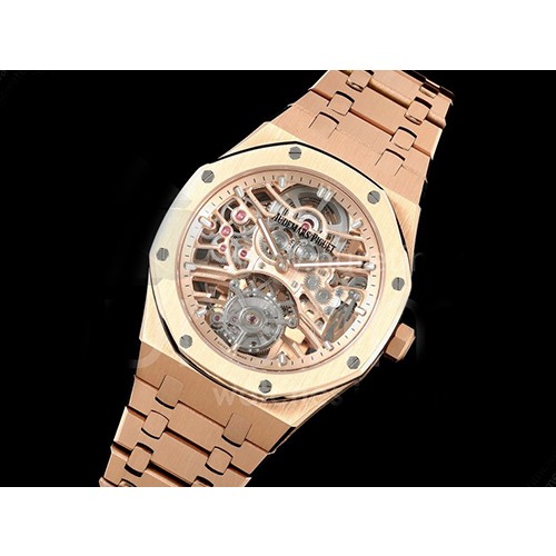 [홍콩명품시계.AUDEMARS PIGUET] 오데마피게 로얄오크 로즈골드 투어빌론 스켈레톤 다이얼