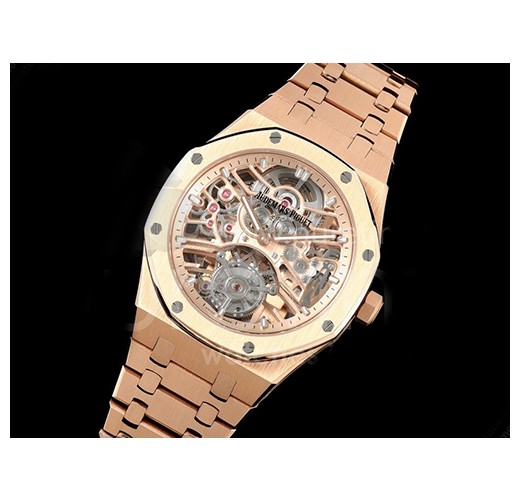 [홍콩명품시계.AUDEMARS PIGUET] 오데마피게 로얄오크 로즈골드 투어빌론 스켈레톤 다이얼