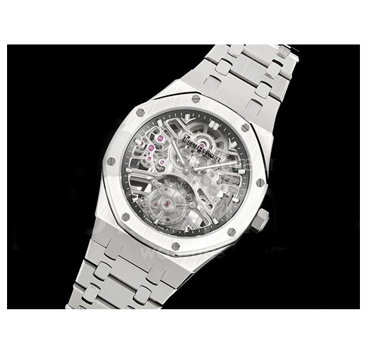 [홍콩명품시계.AUDEMARS PIGUET] 오데마피게 로얄오크 스테인레스 스틸 투어빌론 스켈레톤 다이얼