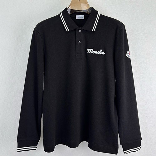 [홍콩명품.MONCLER] 몽클레어 25SS 로고 자수 카라 폴로 긴팔 티셔츠 (2컬러), BM22449, JQ, 레플리카의류,미러급사이트