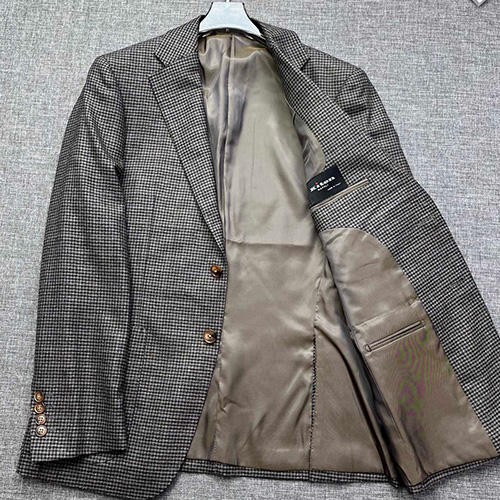 [홍콩명품, KITON] 키톤 25SS 로고 체크패턴 울 정장 수트 자켓 (그레이), BM22460, JQ, 레플리카의류,미러급사이트