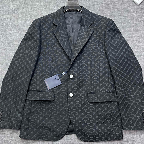 [홍콩명품.LOUIS VUITTON] 루이비통 25SS 로고 패턴 울 정장 수트 자켓 (블랙), BM22461, JQ, 레플리카의류,미러급사이트