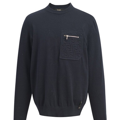[홍콩명품,FENDI] 펜디 25SS 로고 캐시미어 니트 스웨터 (네이비), BM22466, JL, 레플리카의류,미러급사이트