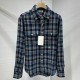 [홍콩명품.CELINE] 셀린느 25SS 로고 체크패턴 울 남방 셔츠 (블루), BM22473, JL, 레플리카의류,미러급사이트
