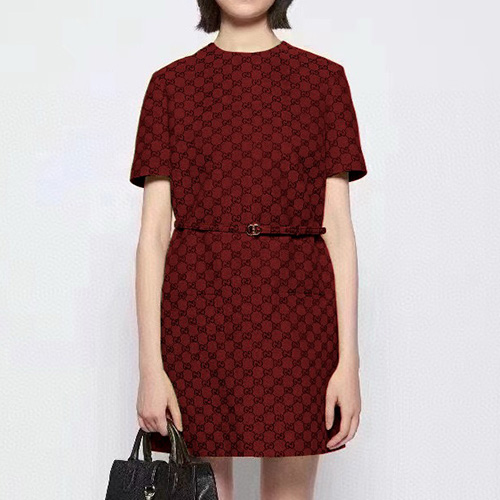 [홍콩명품.Gucci] 구찌 25SS 로고 여성 GG수프림 반팔 원피스 (레드), BM22496, MC, 레플리카의류,미러급사이트