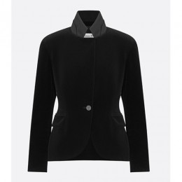 [홍콩명품,Christian Dior] 디올 25SS 로고 여성 슬림핏 벨벳 정장 자켓 (블랙), BM22505, MC, 레플리카의류,미러급사이트