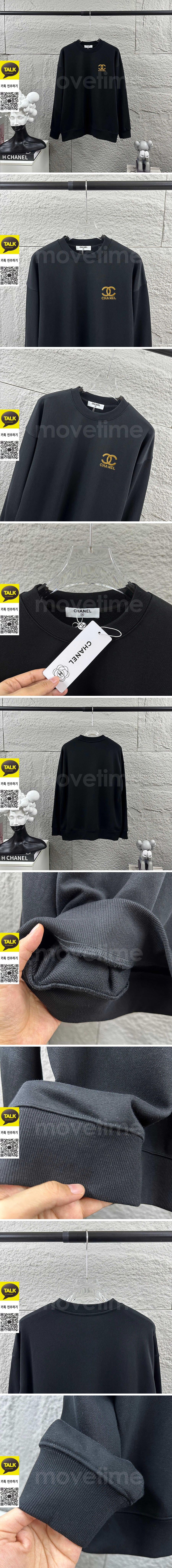 [홍콩명품.CHANEL] 샤넬 25SS 로고 자수 맨투맨 티셔츠 (블랙), BM22531, G5, 레플리카의류,미러급사이트