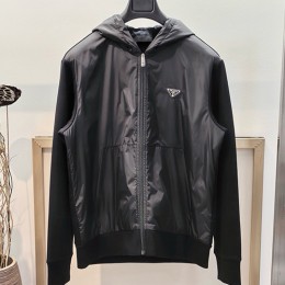 [홍콩명품,PRADA] 프라다 25SS 삼각로고 나일론 후드 집업 자켓 (블랙), BM22534, YS, 레플리카의류,미러급사이트