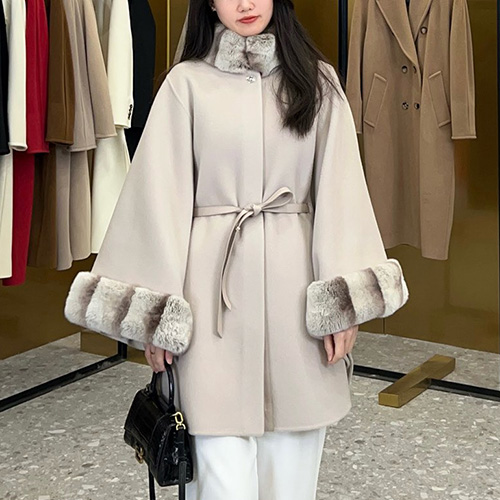 [홍콩명품.Loro Piana] 로로피아나 25SS 로고 여성 퍼카라 캐시미어 코트 자켓 (베이지), BM22621, KSM, 레플리카의류,미러급사이트