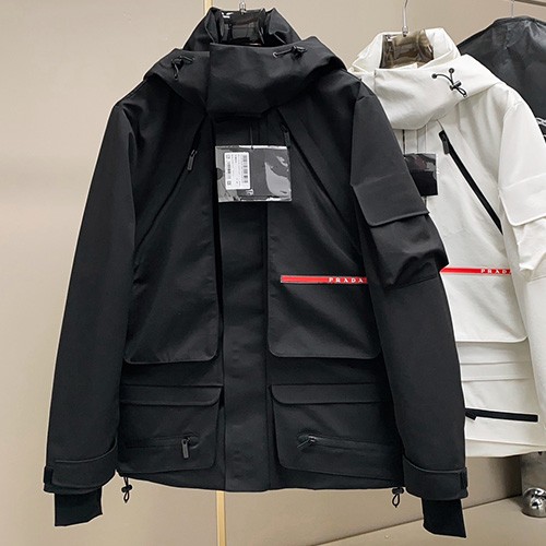 [홍콩명품,PRADA] 프라다 25SS 로고 다운패딩 후드 파카 자켓 (2컬러), BM22665, KSM, 레플리카의류,미러급사이트