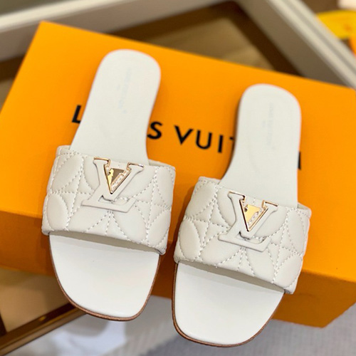 [홍콩명품.LOUIS VUITTON] 루이비통 25SS 로고 여성 레더 가죽 슬리퍼 (화이트), SE5545, GHS, 명품스니커즈,운동화,구두,로퍼,하이탑,신발