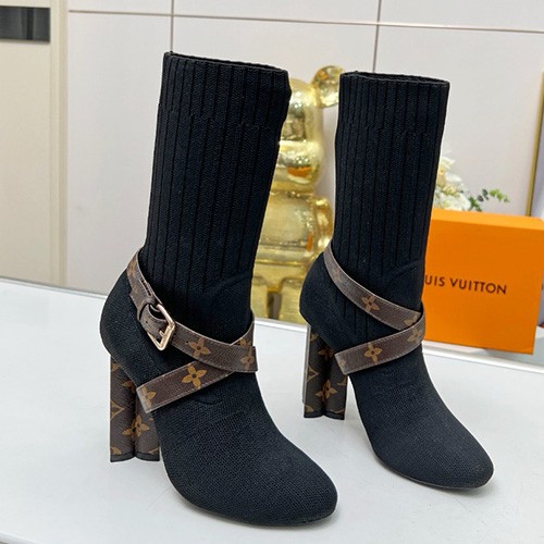 [홍콩명품.LOUIS VUITTON] 루이비통 25SS 로고 여성 10cm 굽 삭스 부츠 (블랙), SE5557, GHS, 명품스니커즈,운동화,구두,로퍼,하이탑,신발