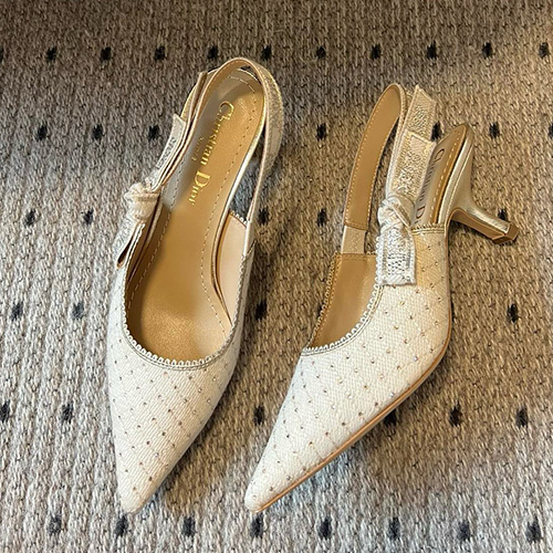 [홍콩명품,Christian Dior] 디올 25SS 로고 여성 레이스 힐 샌들 구두 (베이지 3종), SE5594, GHS, 명품스니커즈,운동화,구두,로퍼,하이탑,신발