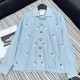[홍콩명품.CHANEL] 샤넬 25SS 로고 여성 플라워 자수 남방 셔츠 (스카이블루), BM22687, TBG, 레플리카의류,미러급사이트