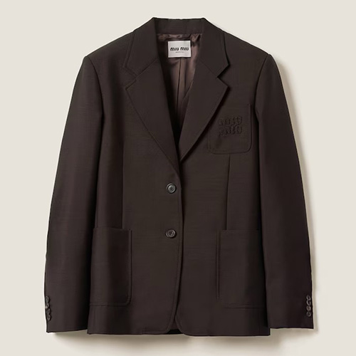 [홍콩명품,MIU MIU] 미우미우 25SS 로고 여성 정장 수트 자켓 (블랙), BM22702, TBG, 레플리카의류,미러급사이트