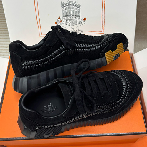 [홍콩명품.Hermes] 에르메스 25SS 로고 레더 가죽 스니커즈 운동화 (블랙), SE5631, 명품스니커즈,운동화,구두,로퍼,하이탑,신발