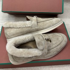 [홍콩명품.Loro Piana] 로로피아나 25SS 로고 레더 가죽 털 구두 로퍼 (2컬러), SE5634, 명품스니커즈,운동화,구두,로퍼,하이탑,신발