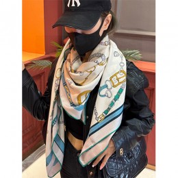 [홍콩명품.Hermes] 에르메스 25SS 로고 패턴 140-140 실크 캐시미어 스카프 머플러 (화이트), ET3141, 홍콩명품의류,구매대행,온라인명품