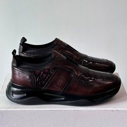 [홍콩명품.BERLUTI] 벨루티 25SS 로고 레더 가죽 스니커즈 운동화 (와인), SE5646, S3, 명품스니커즈,운동화,구두,로퍼,하이탑,신발