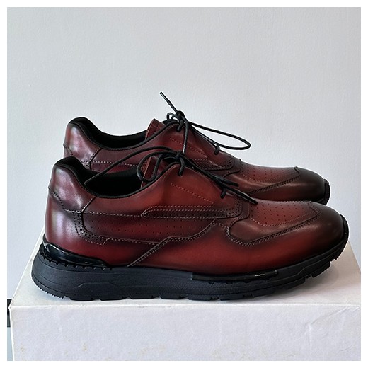 [홍콩명품.BERLUTI] 벨루티 25SS 로고 레더 가죽 스니커즈 운동화 (레드), SE5654, S3, 명품스니커즈,운동화,구두,로퍼,하이탑,신발