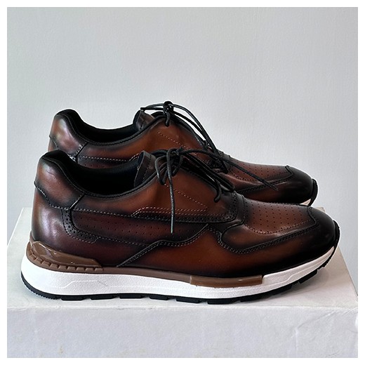 [홍콩명품.BERLUTI] 벨루티 25SS 로고 레더 가죽 스니커즈 운동화 (브라운), SE5655, S3, 명품스니커즈,운동화,구두,로퍼,하이탑,신발