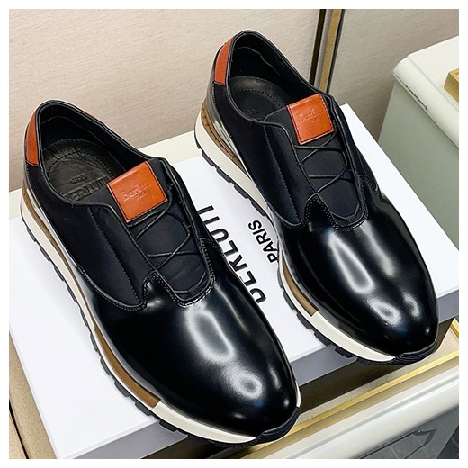 [홍콩명품.BERLUTI] 벨루티 25SS 로고 레더 가죽 스니커즈 운동화 (블랙), SE5666, S3, 명품스니커즈,운동화,구두,로퍼,하이탑,신발