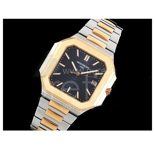 [홍콩명품시계.PATEK PHILIPPE] 파텍필립 큐비튜스 5821 로즈골드 블루 다이얼 스테인레스 스틸 스트랩