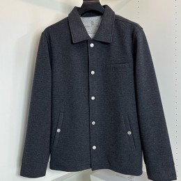 [홍콩명품.Brunello Cucinelli ] 브루넬로 쿠치넬리 25SS 로고 카라 버튼 자켓 (2컬러), BM22738, G5, 레플리카의류,미러급사이트