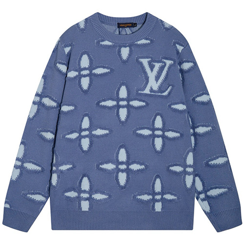 [홍콩명품.LOUIS VUITTON] 루이비통 25SS 로고 모노그램 니트 스웨터 (블루), BM22766, S1F, 레플리카의류,미러급사이트