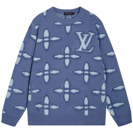 [홍콩명품.LOUIS VUITTON] 루이비통 25SS 로고 모노그램 니트 스웨터 (블루), BM22766, S1F, 레플리카의류,미러급사이트