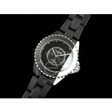 [홍콩명품.CHANEL] 샤넬 J13 38mm 블랙/화이트 세라믹 베젤 블랙 다이얼