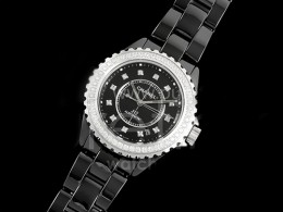 [홍콩명품.CHANEL] 샤넬 J13 38mm 다이아몬드 베젤 블랙 세라믹 블랙 다이얼