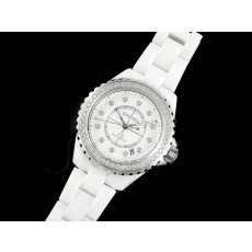 [홍콩명품.CHANEL] 샤넬 J13 38mm 다이아몬드 베젤 화이트 세라믹 화이트 다이얼