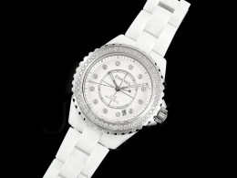 [홍콩명품.CHANEL] 샤넬 J13 38mm 다이아몬드 베젤 화이트 세라믹 화이트 다이얼