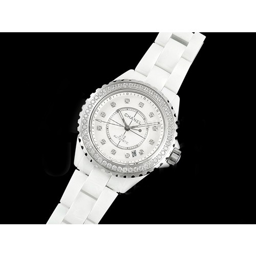 [홍콩명품.CHANEL] 샤넬 J13 38mm 다이아몬드 베젤 화이트 세라믹 화이트 다이얼