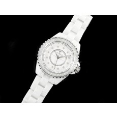 [홍콩명품.CHANEL] 샤넬 J13 33mm 다이아몬드 베젤 화이트 세라믹 화이트 다이얼 쿼츠/밧데리 여자시계 여성용