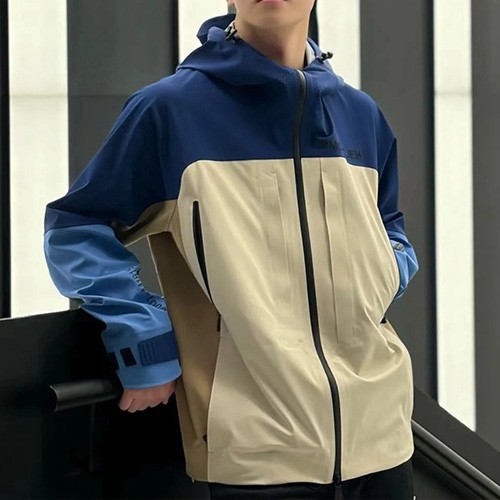 [홍콩명품.MONCLER] 몽클레어 25SS 로고 후드 바람막이 자켓 (아이보리-블루), BM22779, JL, 레플리카의류,미러급사이트