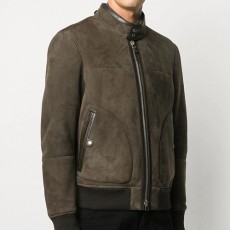 [홍콩명품.TOM FORD] 톰포드 25SS 로고 레더 가죽 봄버 자켓 (카키), BM22826, TOM, 레플리카의류,미러급사이트