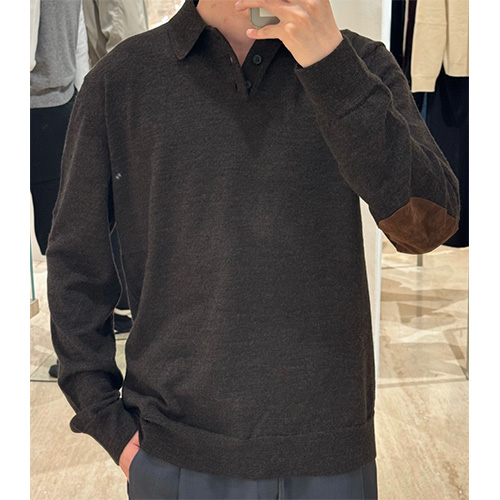 [홍콩명품.Maison Margiela] 메종마르지엘라 25SS 로고 카라 니트 스웨터, BM22983, KB, 레플리카의류,미러급사이트