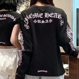 [홍콩명품.Chrome Hearts] 크롬하츠 25SS 로고 프린트 긴팔 티셔츠 (블랙), BM22996, KK, 레플리카의류,미러급사이트