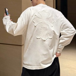 [홍콩명품.Chrome Hearts] 크롬하츠 25SS 로고 자수 빈티지 긴팔 티셔츠 (2컬러), BM22999, KK, 레플리카의류,미러급사이트