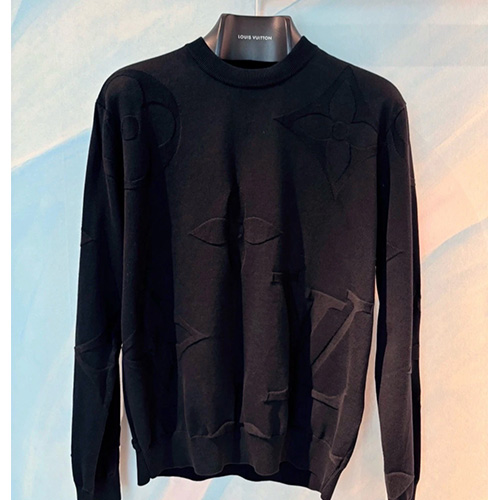 [홍콩명품.LOUIS VUITTON] 루이비통 25SS 로고 모노그램 니트 스웨터 (블랙), BM23010, KK, 레플리카의류,미러급사이트