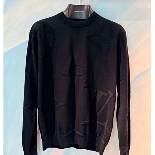 [홍콩명품.LOUIS VUITTON] 루이비통 25SS 로고 모노그램 니트 스웨터 (블랙), BM23010, KK, 레플리카의류,미러급사이트