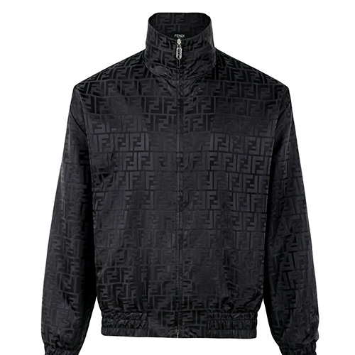 [홍콩명품,FENDI] 펜디 25SS 로고 FF패턴 카라 집업 자켓 (블랙), BM23117, JL, 레플리카의류,미러급사이트