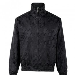 [홍콩명품,FENDI] 펜디 25SS 로고 FF패턴 카라 집업 자켓 (블랙), BM23117, JL, 레플리카의류,미러급사이트
