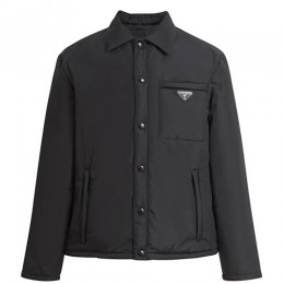 [홍콩명품,PRADA] 프라다 25SS 삼각로고 나일론 카라 솜패딩 자켓 (블랙), BM23138, JL, 레플리카의류,미러급사이트