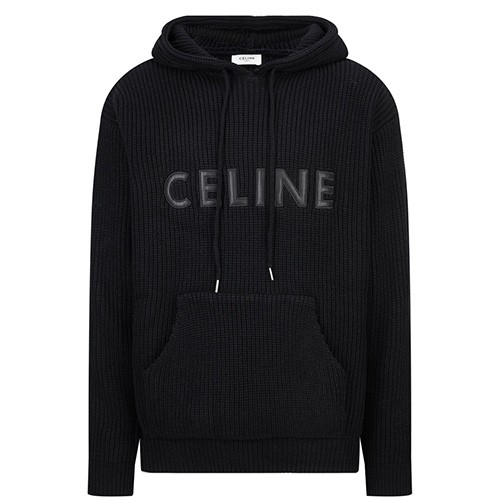 [홍콩명품.CELINE] 셀린느 25SS 로고 니트 후드 티셔츠 (블랙), BM23154, JL, 레플리카의류,미러급사이트