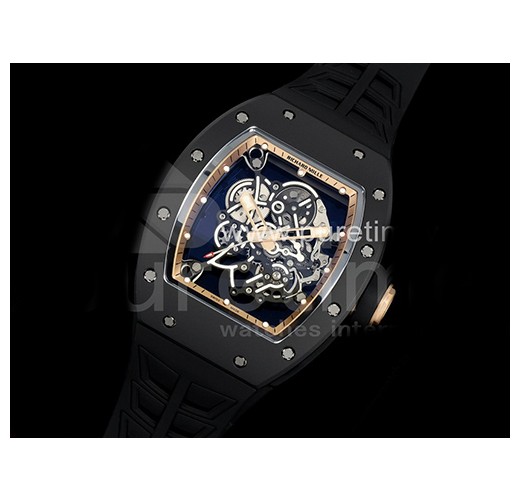 [홍콩명품시계.RICHARD MILLE] 리차드밀레 RM055 블랙 세라믹 스켈레톤 다이얼 블랙 스트랩